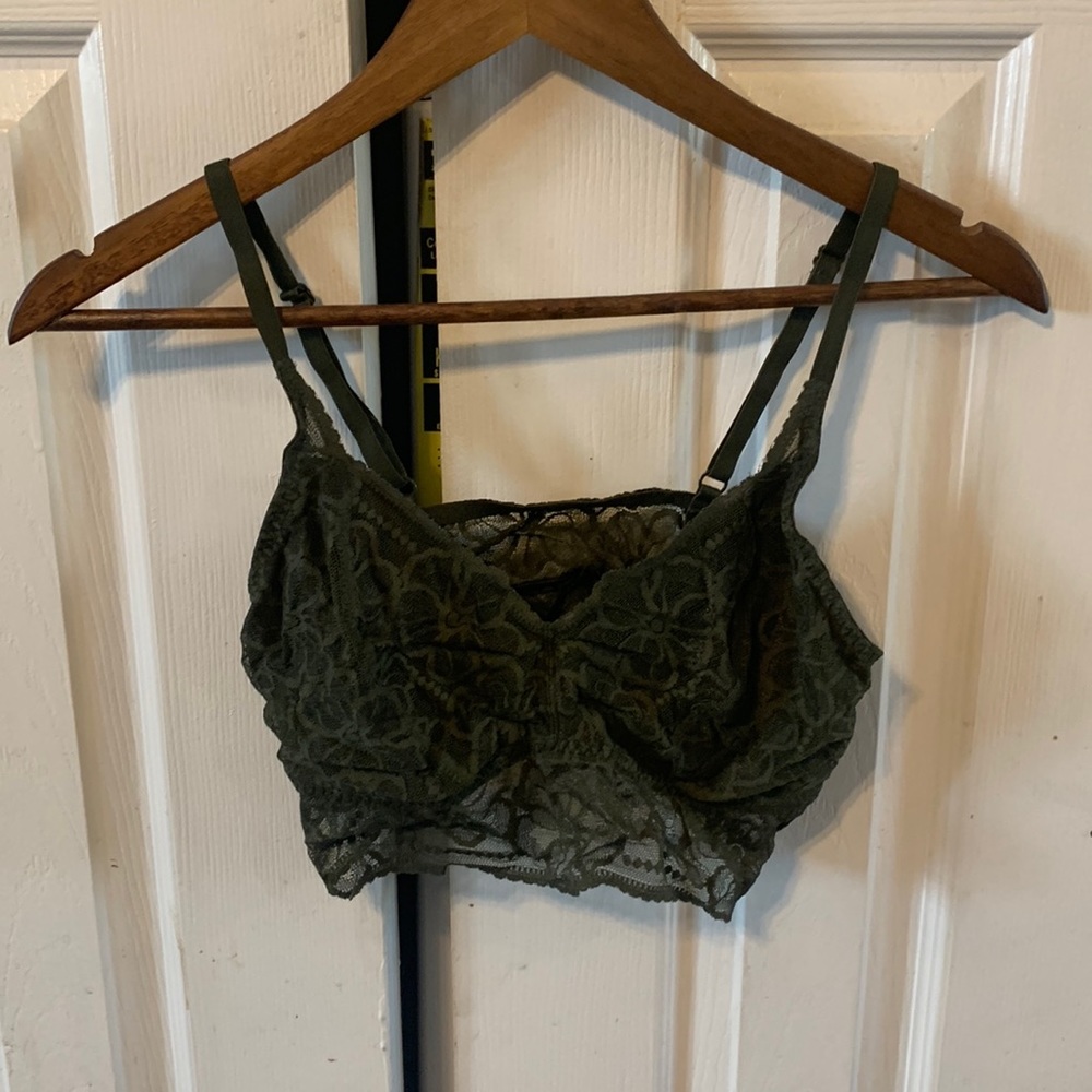 Victoria Secret olive lace bralette size L